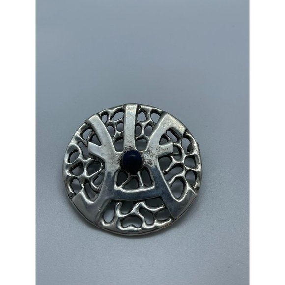 Signed Mid-Century CARL SCHON Sterling & Lapis Laz - Picture 1 of 4